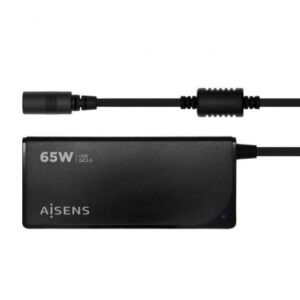 Cargador de portátil aisens aslc-65wauto-bk/ 65w/ automático/ 9 conectores/ voltaje 18.5-20v/ 1 usb qc3.0