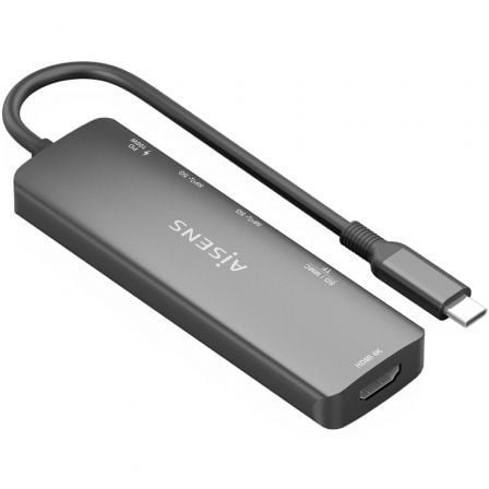 Docking usb tipo-c aisens asuc-5p011-gr/ 1xhdmi 4k/ 2xusb/ 1xusb tipo-c pd/ 1xlector tarjetas/ gris - Imagen 2