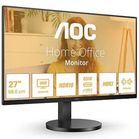 Monitor profesional aoc u27b3cf 27"/ 4k/ multimedia/ regulable en altura/ negro - Imagen 2