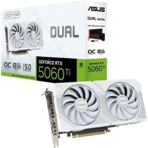 Tarjeta gráfica asus dual geforce rtx 5060 ti oc white edition/ 8gb gddr7